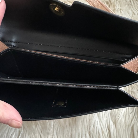 Tahari Rose Gold Mini Glamper Cross Body Bag Faux Pebble Leather - Picture 7 of 12